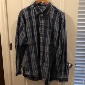 Burberry Blue Button Up Shirt - XL - Blue Plaid